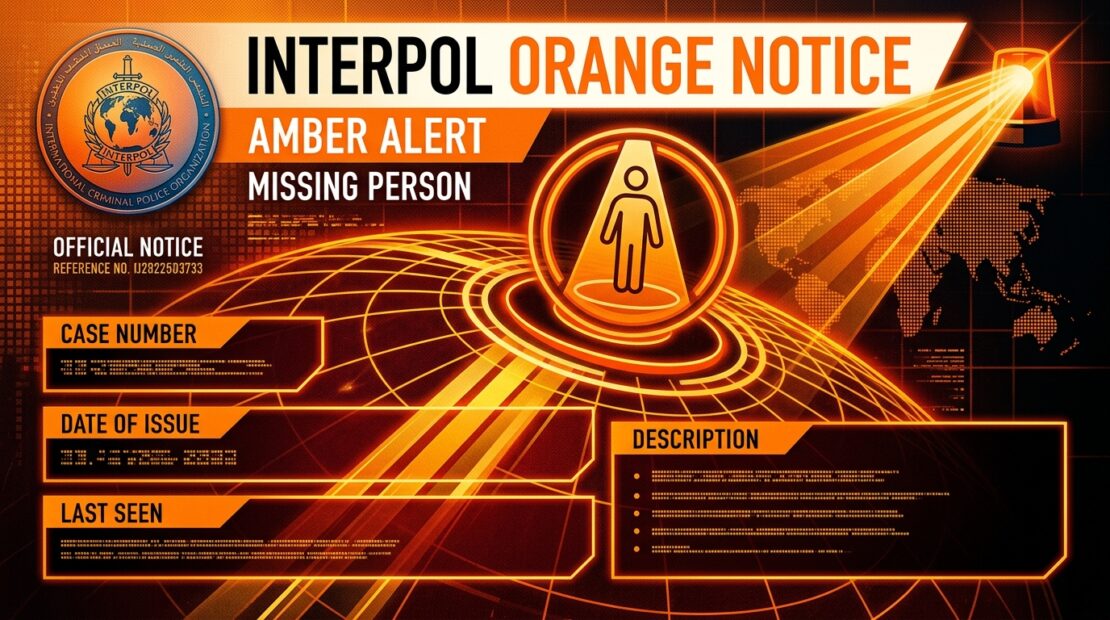 Aviso Naranja Interpol — búsqueda de personas desaparecidas